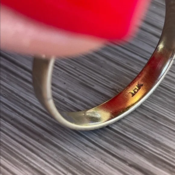 Vintage Turquoise 10k gold Cluster Flower Ring - Picture 6 of 8